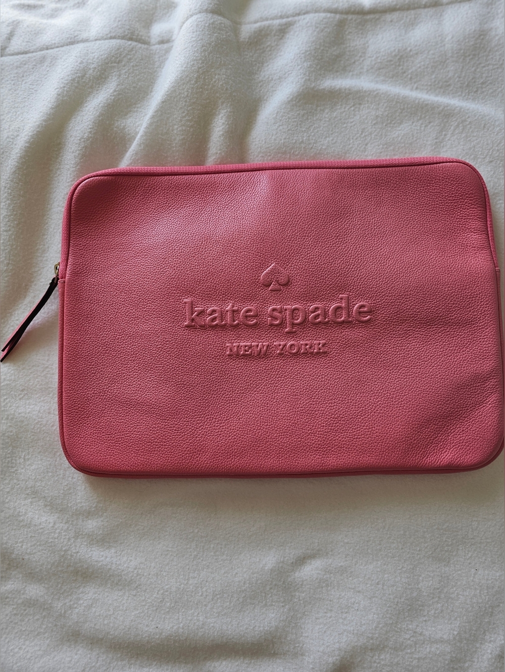 Pink KATE SPADE Padded Leather Sleeve